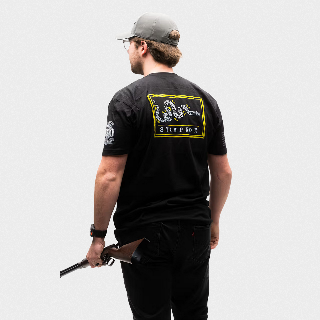 Join Or Find Out T-Shirt - model wearing colonial snake design